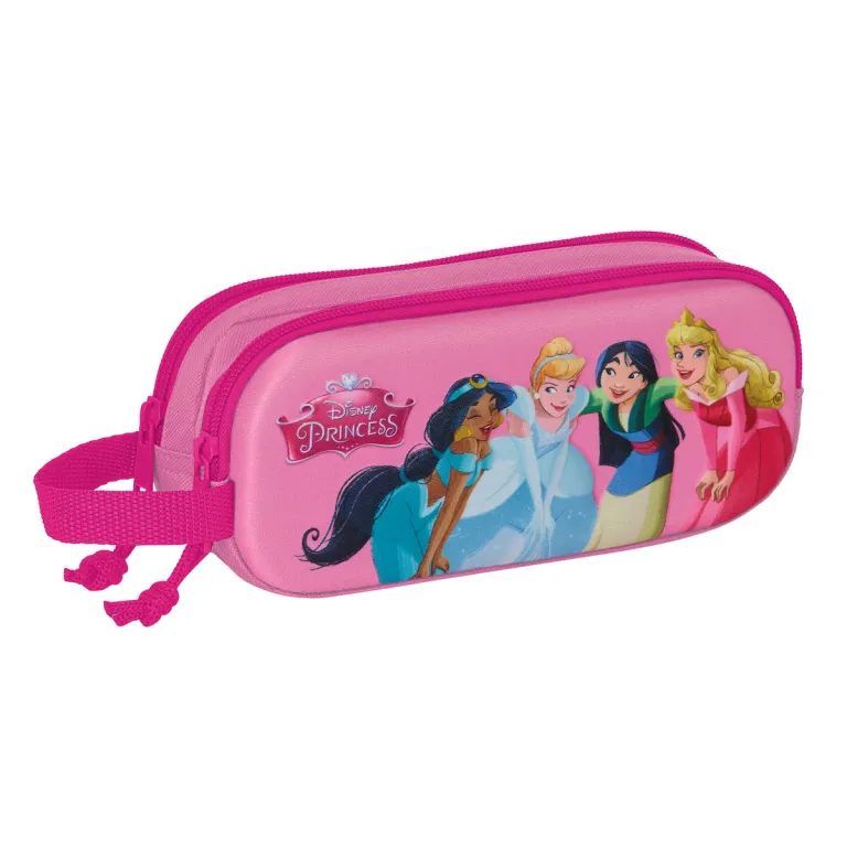 Disney Zweifaches Mehrzweck-Etui Princesses 3D Rosa 21 x 8 x 6 cm