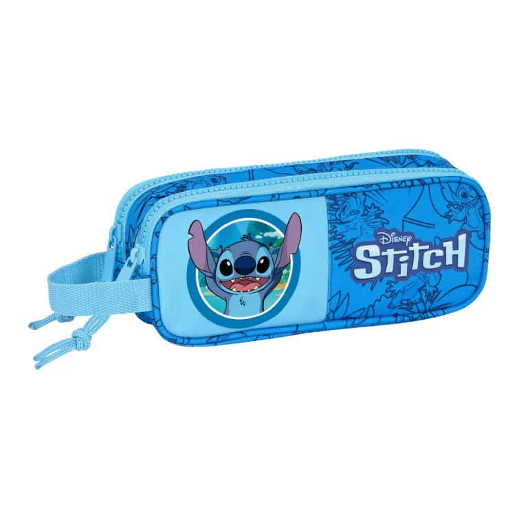 Stitch Schulmppchen Doppelter Reiverschluss Blau 21 x 8 x 6 cm