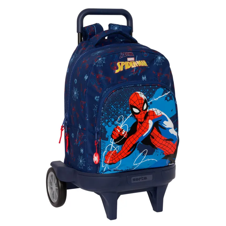 Kinder-Rucksack mit Rdern Spider-Man Neon Marineblau 33 X 45 X 22 cm
