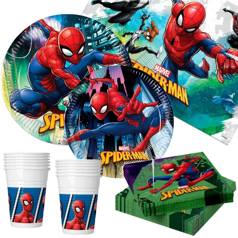 Spiderman Set Partyartikel Happy Deluxe 89 Stcke