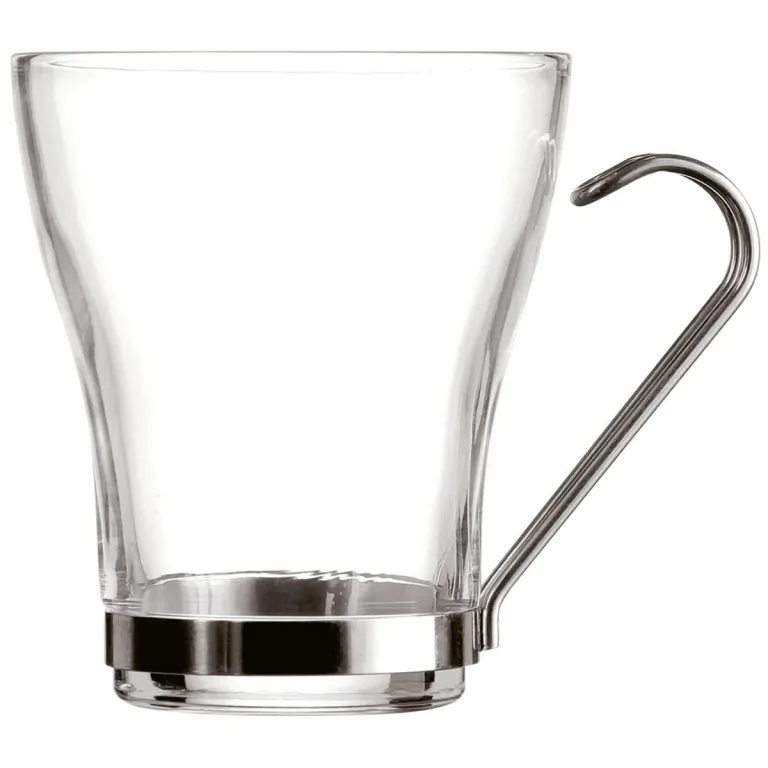 Quid Satz von Kaffeetassen Durchsichtig Stahl Glas 25 cl 3 Stck