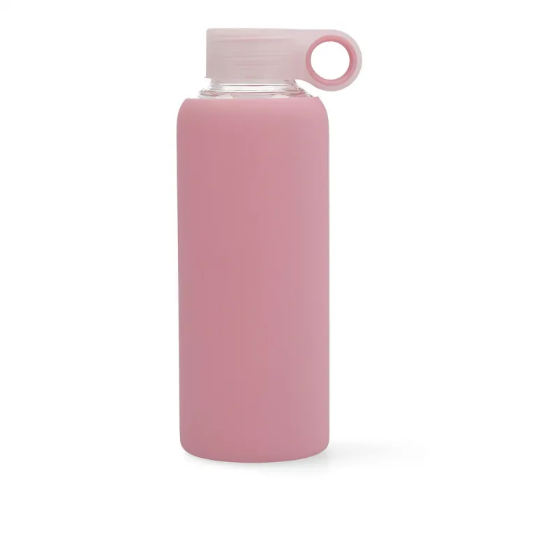 Quid Trinkflasche Flascheate Glas Rosa 0,5 L