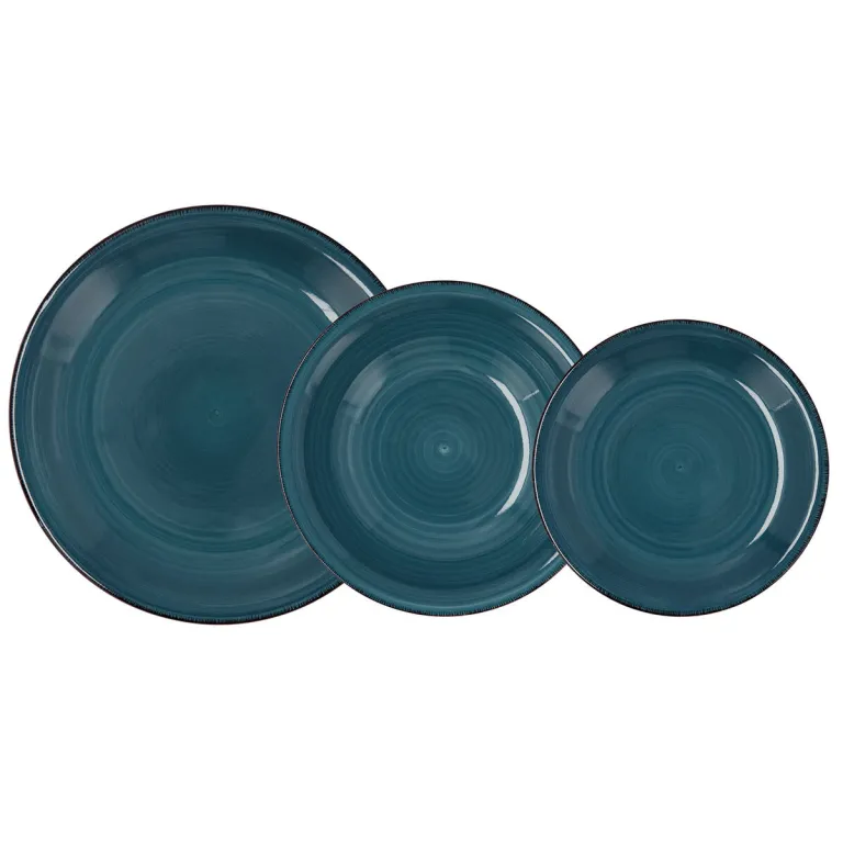 Quid Geschirr-Set Vita 18 Stcke aus Keramik Blau