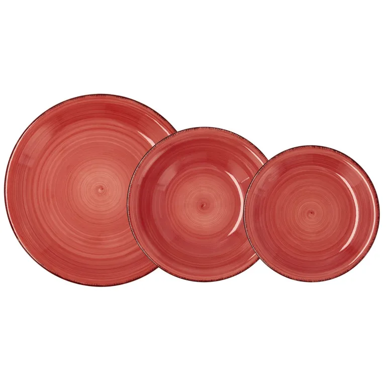 Quid Geschirr-Set Vita 18 Stcke aus Keramik Rot