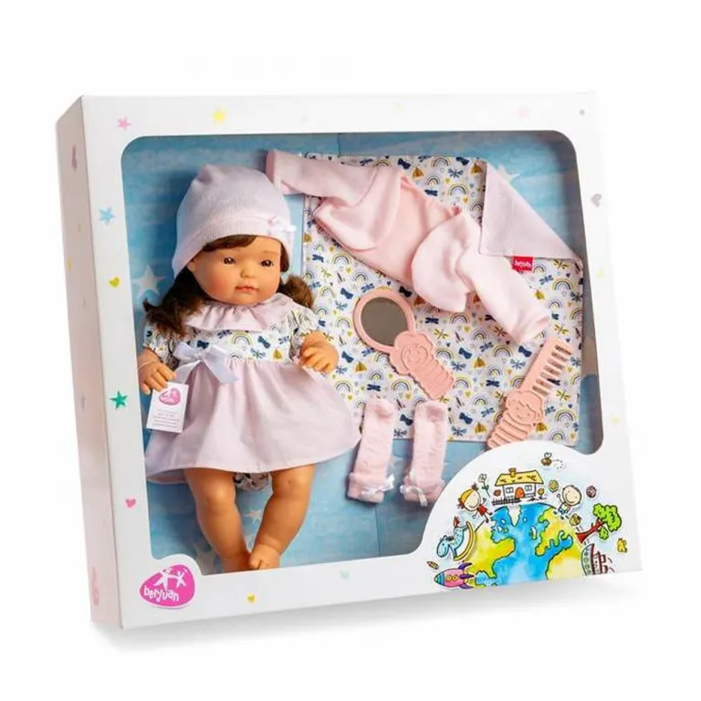 Berjuan Babypuppe Puppe mit Puppenkleidung SET Claudia 12180-21 38 cm