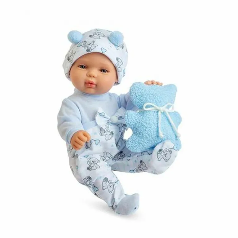 Berjuan Puppe Babypuppe Spielpuppe Baby-Puppe Puppe Baby Smile 498-21 Blau