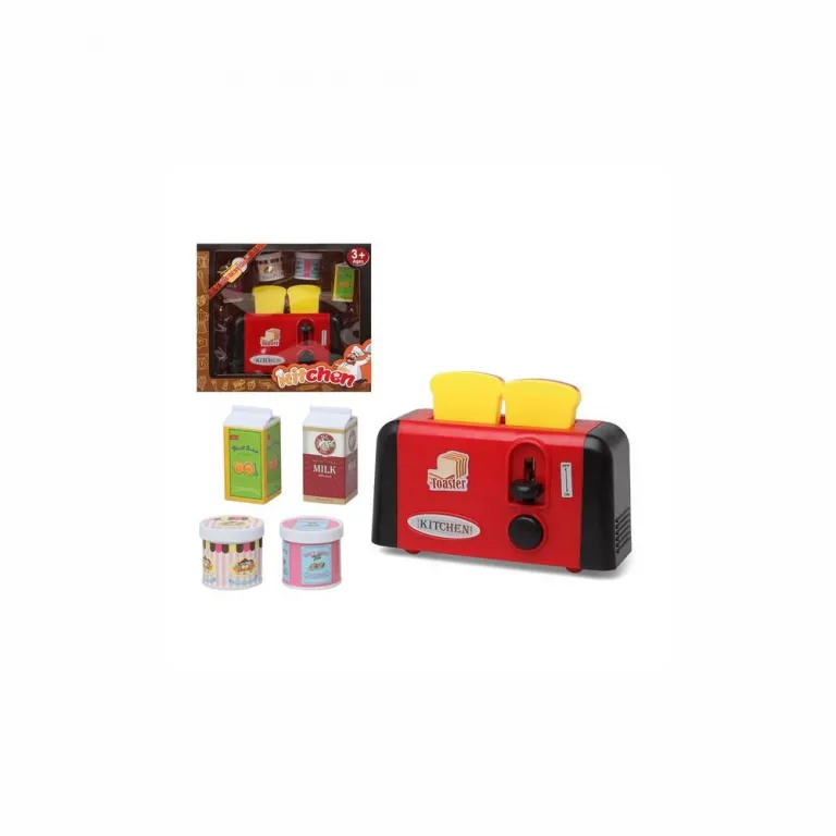 Kinderkche Kinderspielzeug Toaster mit Zubehr Haushaltsgert Kunststoff Rot