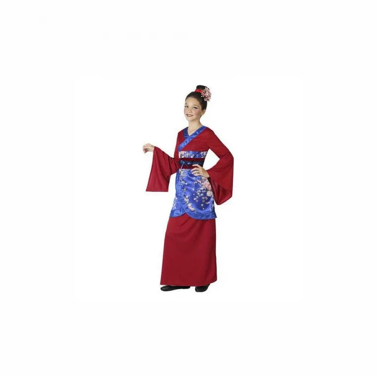 Karnevalskostm Faschingskostm Verkleiden Mdchen Chinesin Kleid Rot / blau