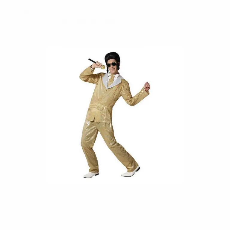 Karnevalskostm Faschingskostm Verkleiden Herren Elvis Anzug Golden