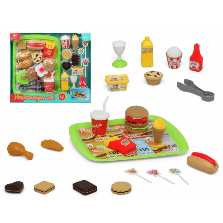Kinderkche Spielzeug-Lebensmittel Burger Spielzeuglebensmittel Kunststoff