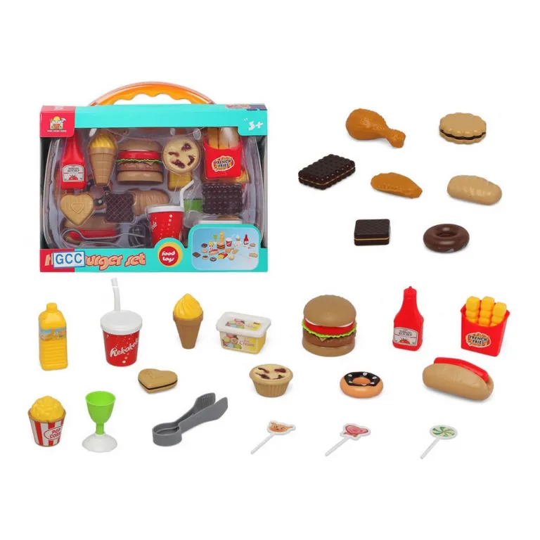 Kinderkche Lebensmittel Kunststoff Spielzeug-Set Burger Set 24-teilig