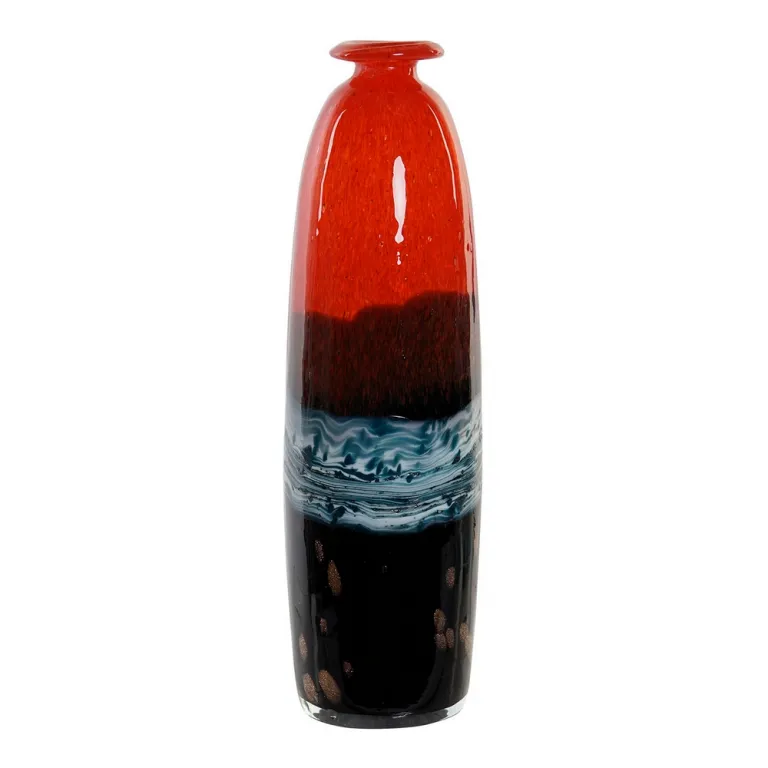 Dkd home decor Vase DKD Home Decor Rot Glas (8 x 8 x 28.5 cm)