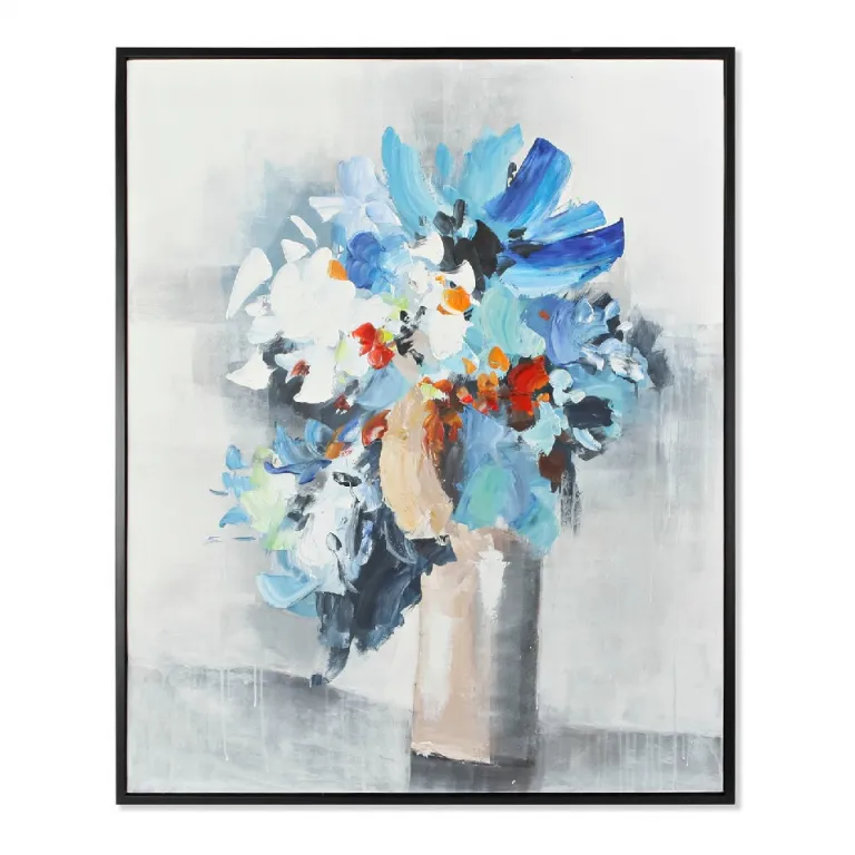 Dkd home decor Bild Wandbild Leinwand DKD Home Decor Blumen Vase (106 x 4 x 131 cm)