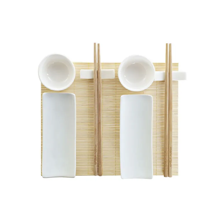 Dkd home decor Sushi-Set DKD Home Decor Bambus Steingut 28,5 x 19,5 x 3,3 cm