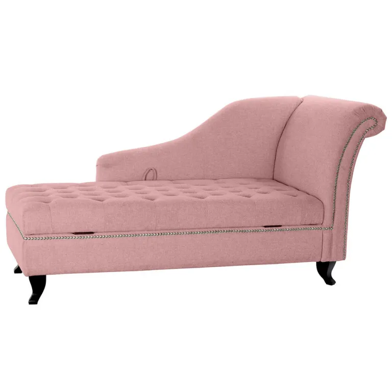 Dkd home decor Chaise Longue DKD Home Decor Rosa Metall Holz Polyester 165.5 x 69 x 83 cm
