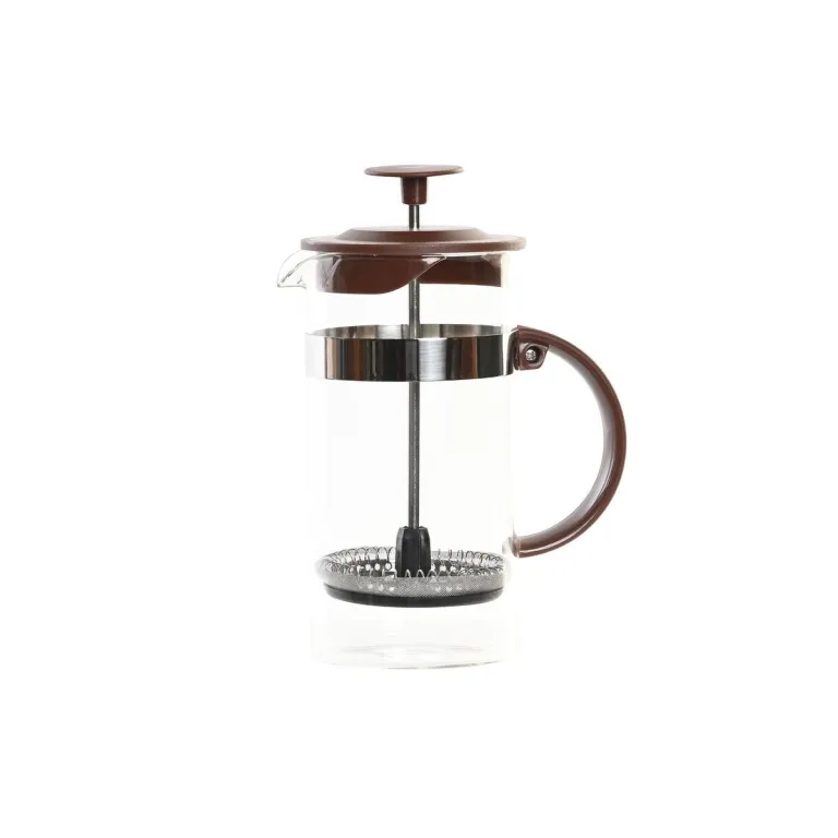 Braun Dkd home decor Kolben-Kaffeemaschine DKD Home Decor Durchsichtig Edelstahl Borosilikatgla