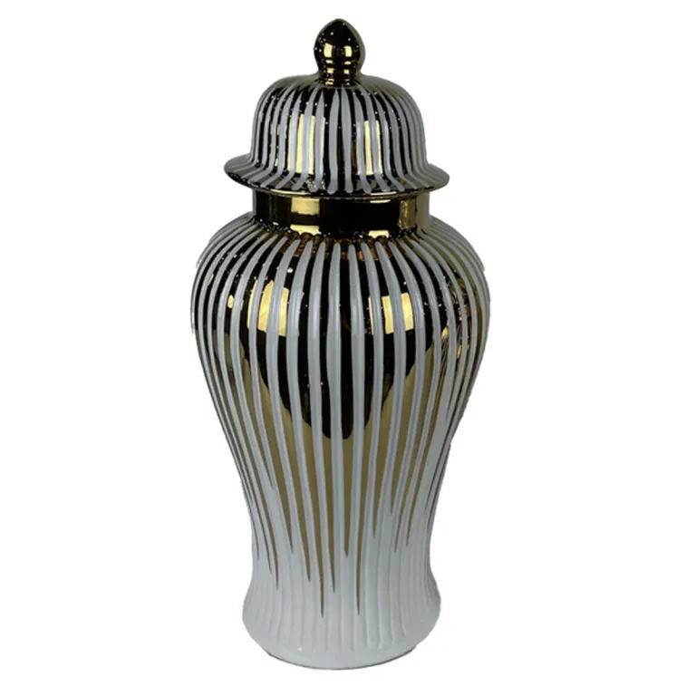 Dkd home decor Vase DKD Home Decor Porzellan Golden Wei Orientalisch 20 x 20 x 43 cm