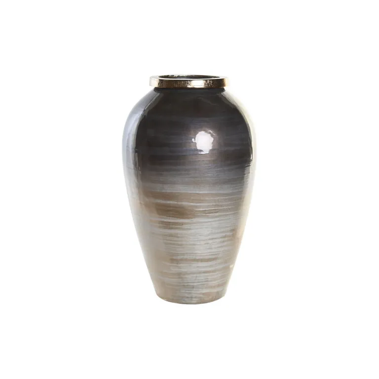 Dkd home decor Vase DKD Home Decor 25 x 25 x 43 cm Glas Aluminium Bunt Moderne