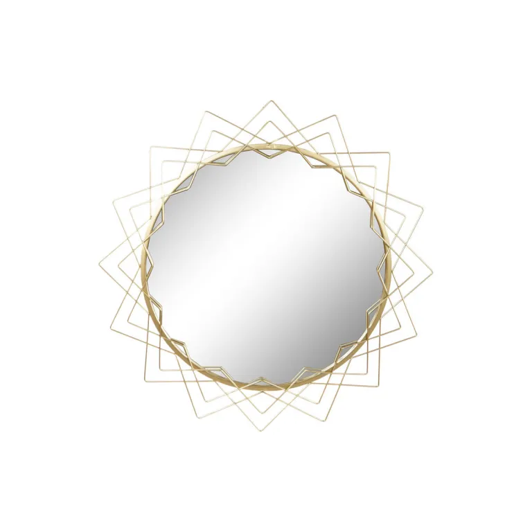 Home esprit Wandspiegel Home ESPRIT Gold Metall Glas 80 x 2,5 x 80 cm 80 x 2,50 x 80 cm