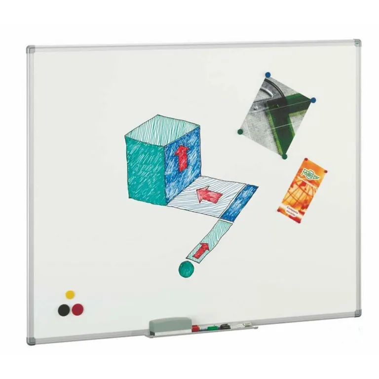 Faibo Weies Brett Silberfarben 122 x 200 cm Whiteboard