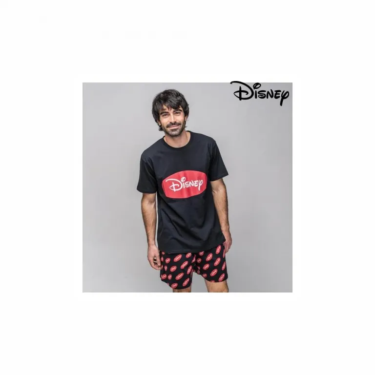 Disney Schlafanzug Pyjama Herren Nachtwsche 2tlg Erwachsene Schwarz