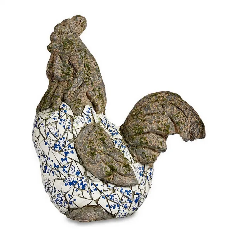 Dekorative Figur fr den Garten Mosaik Hahn Polyesterharz 22,5 x 46 x 41,5 cm