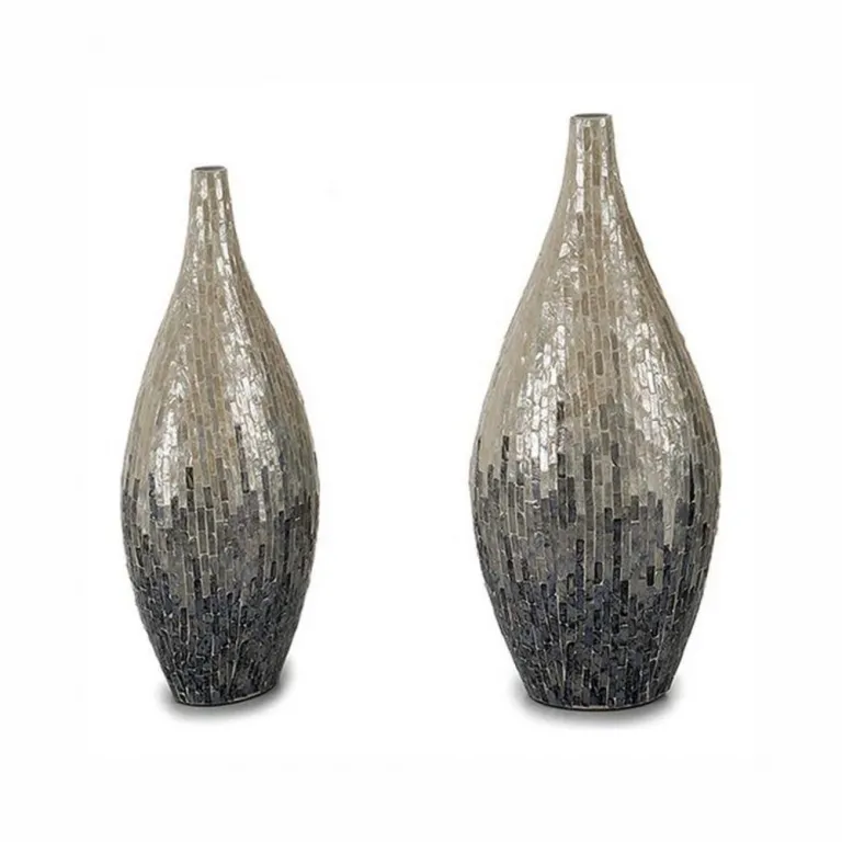 Vase Grau Verblasster Effekt 21 x 63 x 28 cm