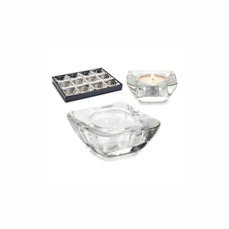 Teelichthalter Kerzenschale Glas Becher (7 x 3 x 7 cm)