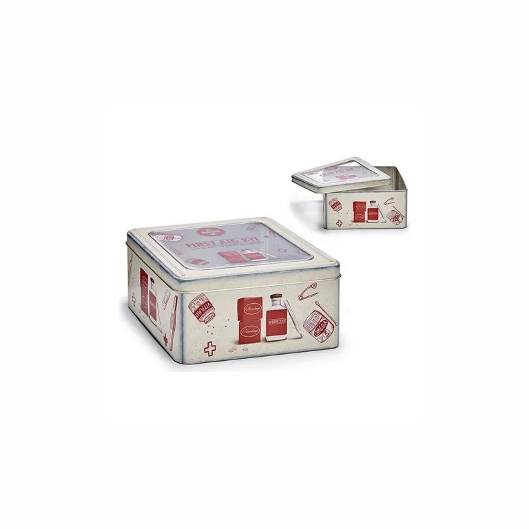 Box mit Deckel Creme Kunststoff Weiblech