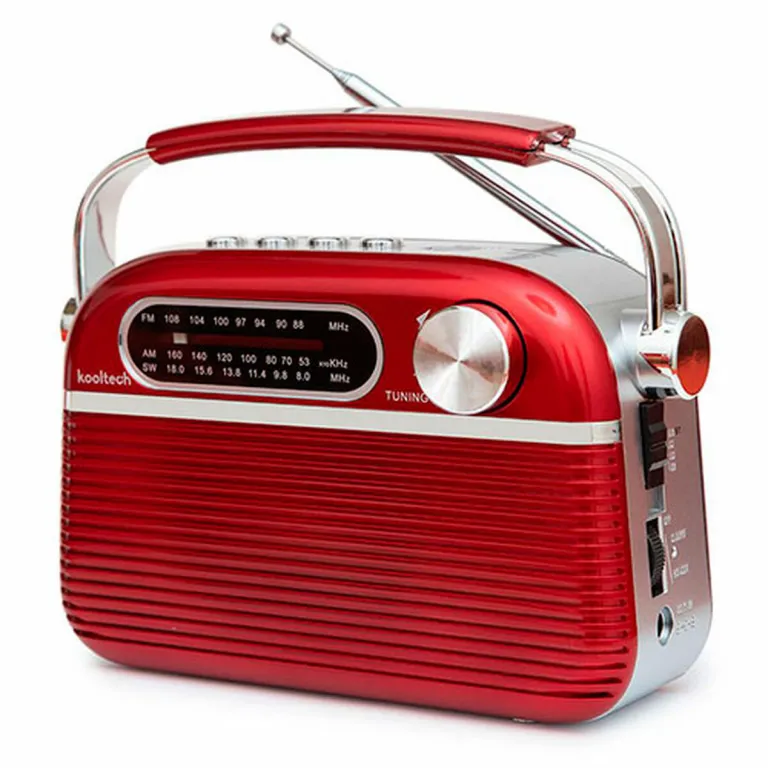 Kooltech Tragbares Bluetooth-Radio Rot Vintage