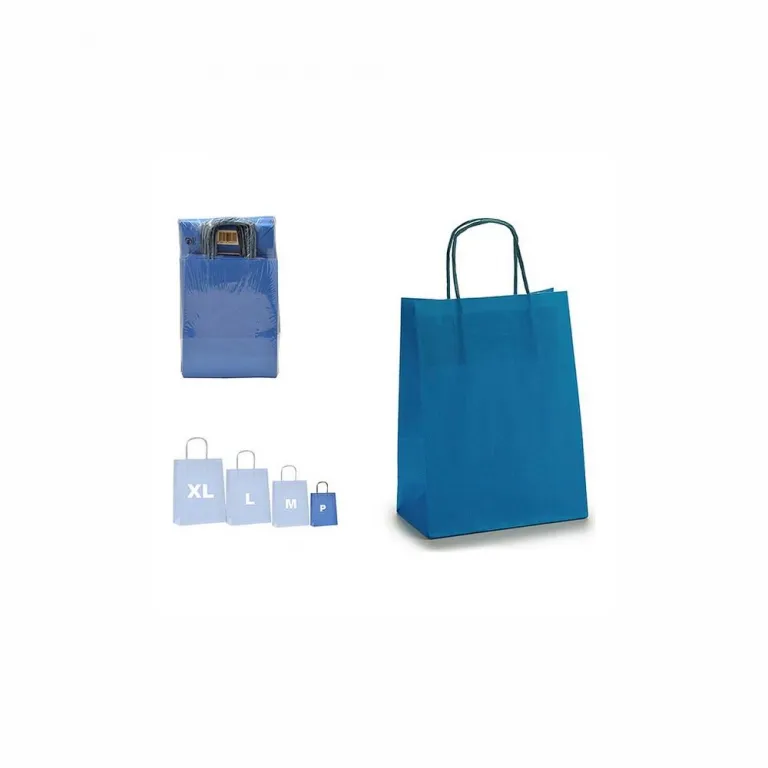 Papiertaschen Blau (8,5 x 30 x 18 cm)