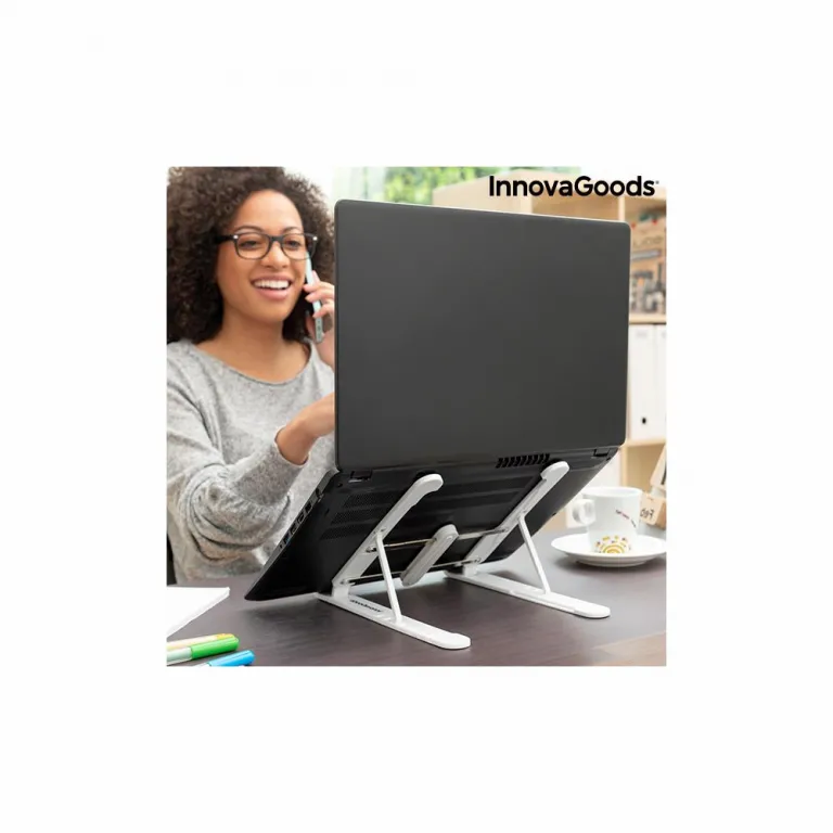 Innovagoods Zusammenklappbarer und verstellbarer Laptop-Stnder Flappot InnovaGoods