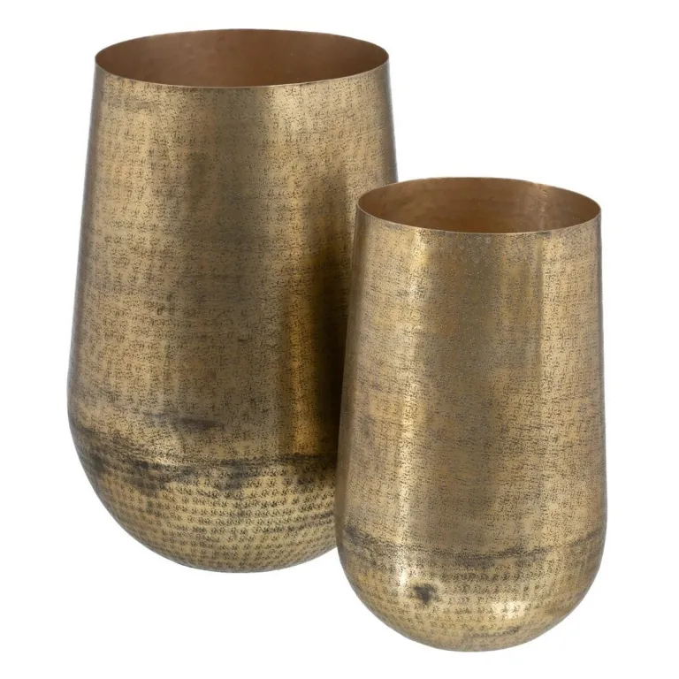 Vase 42 x 42 x 60 cm Gold Aluminium 2 Stck