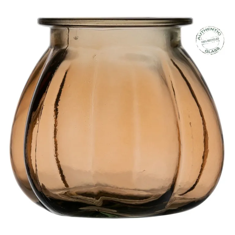 Vase Karamell Recyceltes Glas 18 x 18 x 16 cm