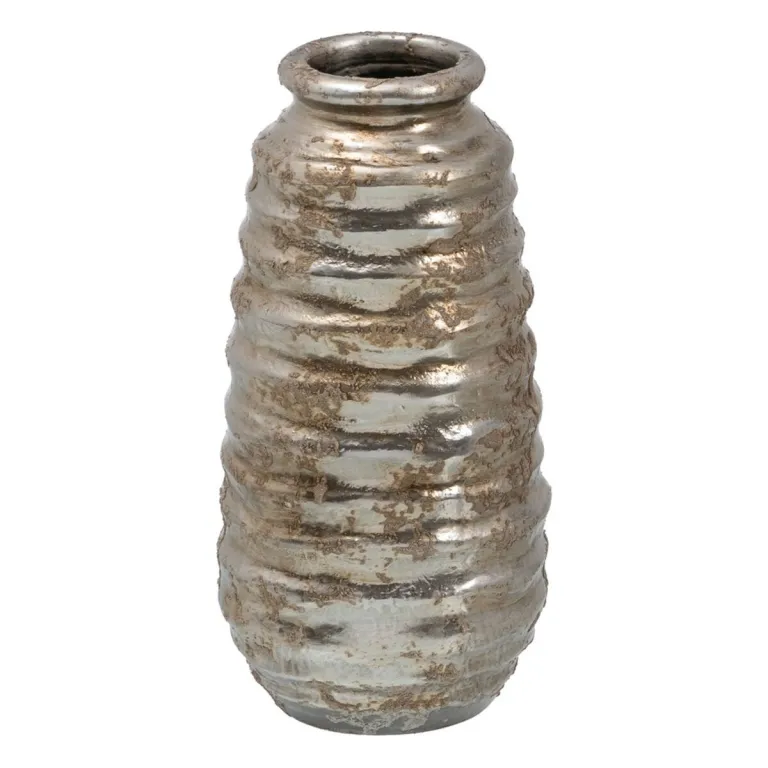 Vase aus Keramik Silber 15 x 15 x 30 cm