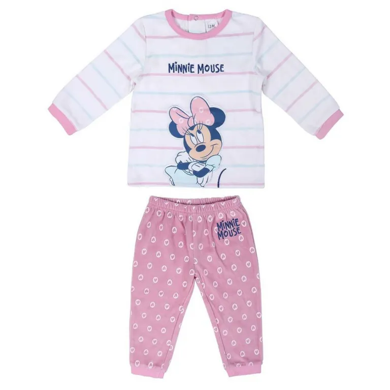 Minnie mouse Kinder Langarm Pyjama 2 Teiler Schlafanzug Nachtwsche Minnie Mouse Rosa