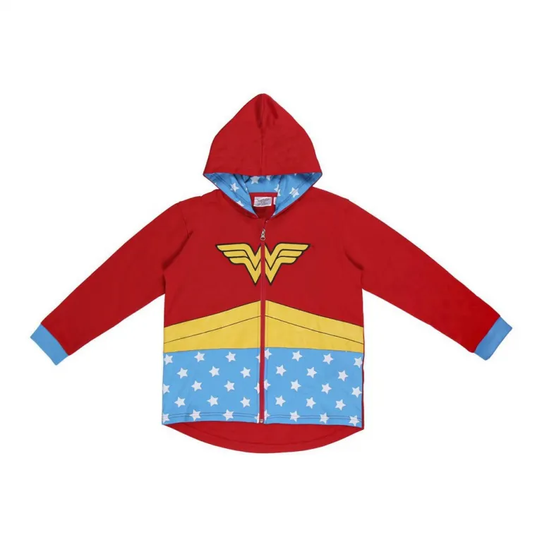 Wonder Woman Jungen Sweater mit Kapuze Rot