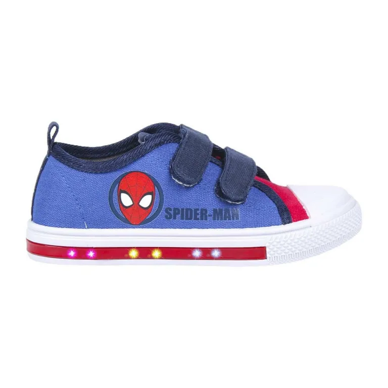 Jungen Sneaker Spiderman Lichter Blau Turnschuhe