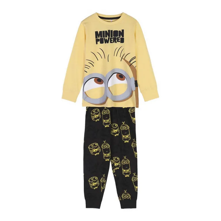 Minions Kinder Langarm Pyjama 2 Teiler Schlafanzug Nachtwsche Gelb