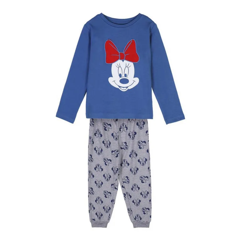 Minnie mouse Kinder Langarm Pyjama 2 Teiler Schlafanzug Nachtwsche Minnie Mouse Dunkelblau S