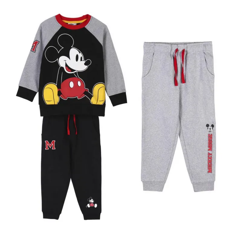 Mickey mouse Kinder Trainingsanzug Sportanzug Jogginganzug Hausanzug Mickey Mouse 3 tlg grau
