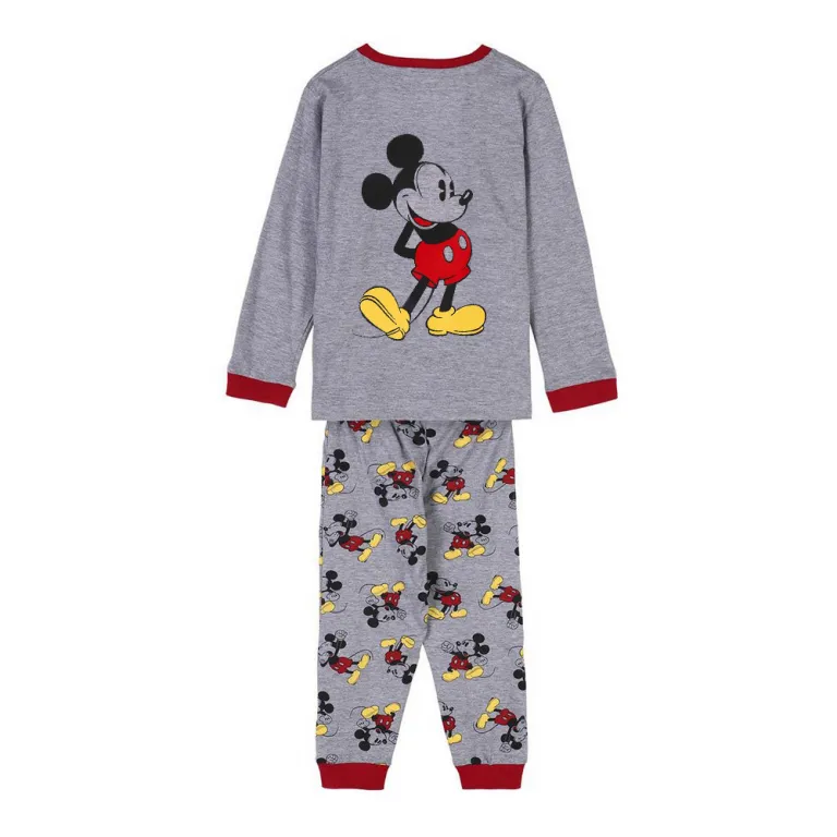 Mickey mouse Kinder Langarm Pyjama 2 Teiler Schlafanzug Nachtwsche Mickey Mouse Grau