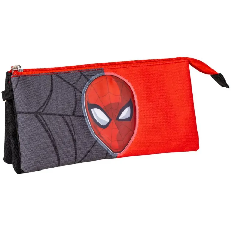 Spiderman Dreifaches Mehrzweck-Etui Rot 22,5 x 2 x 11,5 cm Schwarz