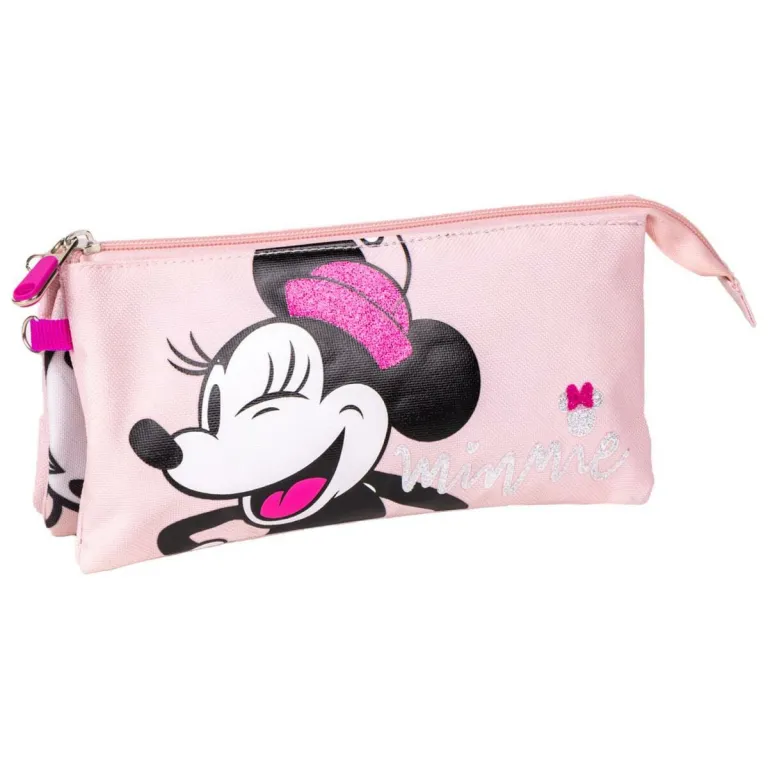 Minnie mouse Dreifaches Mehrzweck-Etui Minnie Mouse 22,5 x 2 x 11,5 cm Rosa