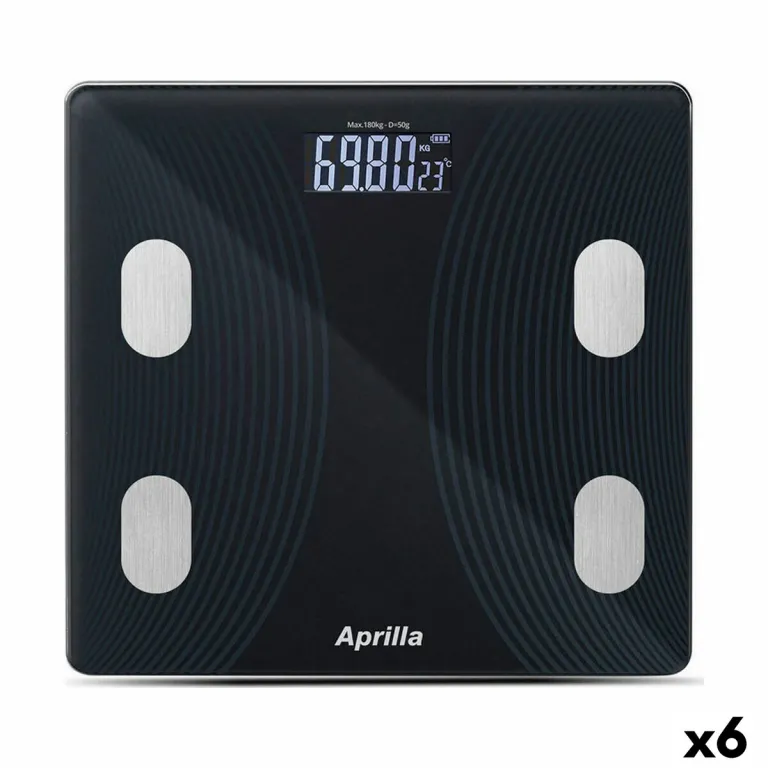 Aprilla Bluetooth Digitalwaage 26 x 26 x 2 cm 6 Stck