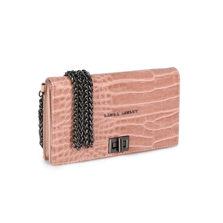 Laura ashley Damen Handtasche Laura Ashley DUTHIE-CROCO-POWDER Rosa 19 x 11 x 3 cm