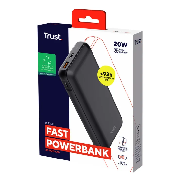 Trust Powerbank 24880 Schwarz 20000 mAh 1 Stck