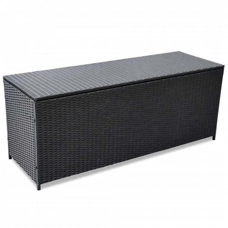 Kissenbox Garden-Auflagenbox Schwarz 150x50x60 cm Polyrattan