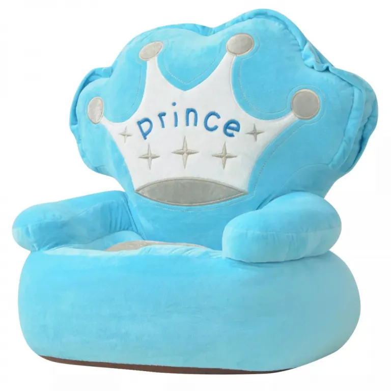 Kindersessel Stoffsessel Sitzkissen Thron Plschsessel Minisessel Prinz Blau