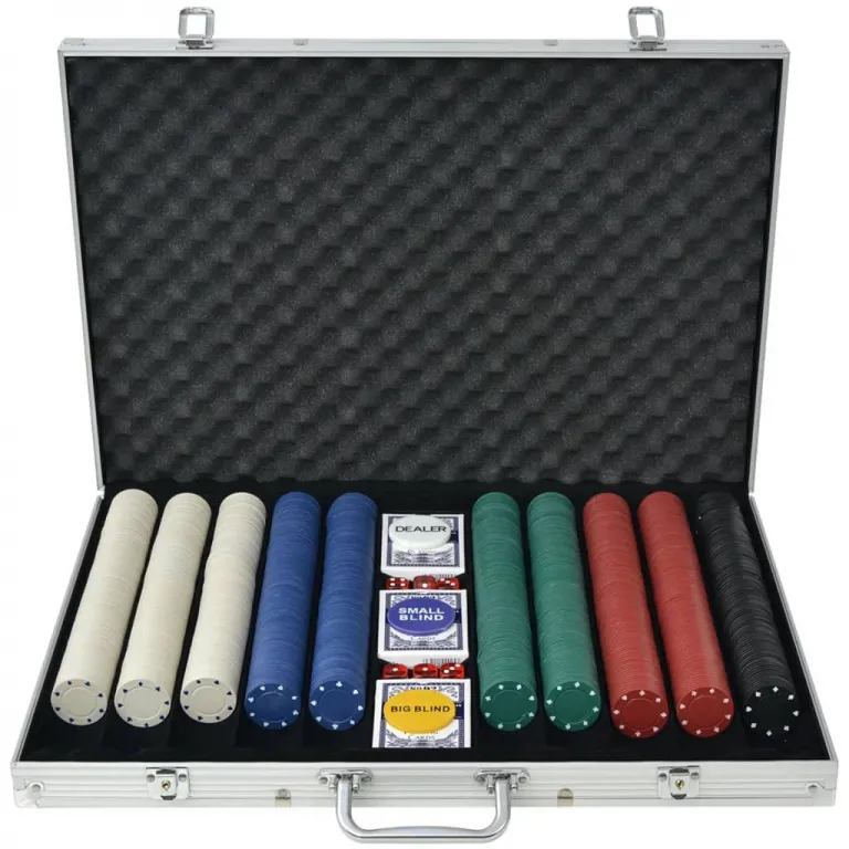 Poker Set mit 1.000 Chips Aluminium Koffer Spielchicps Kartenspiel